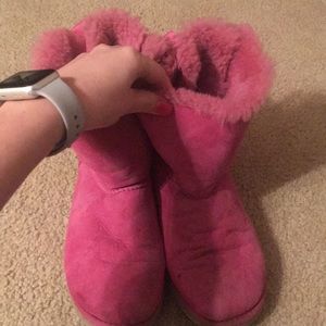 Pink bow Ugg boots